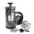 bonVIVO Cafetera Francesa GAZETARO I – Prensa Francesa de Émbolo en Acero Inoxidable y Cristal – Cafetera de Émbolo Manual para Café Molido, Cold Brew e Infusiones, 350ml Plata